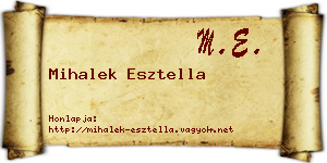Mihalek Esztella névjegykártya
